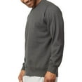 thumbnail image 2 of Men's Pullover Crew Neckline Lightweight Fleece Sweatshirts, Charcoal Grey L, 2 of 3