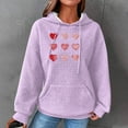 thumbnail image 6 of Gifts Holiday Womens Hoodies Winter Womens Plus Size Hooded Sweatshirt Casual Loose Pocket Soft Knitted Pullover Hoodies Tops Fashion Heart Graphics Sweatshirt Sweater Big Saving, 6 of 6