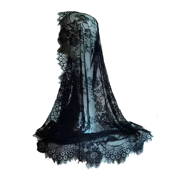 TELOLY Unique Lace Wedding Veils Luxurious Tulle Cathedral Bridal Veils Lady Veil Black Lace Veil