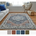 thumbnail image 6 of Feizy Kaia Transitional Medallion, Ivory/Blue/Red, 3' x 5' Accent Rug Sheen Bohemian & Eclectic Persian Floor Rug for Living room Bedroom, 6 of 9