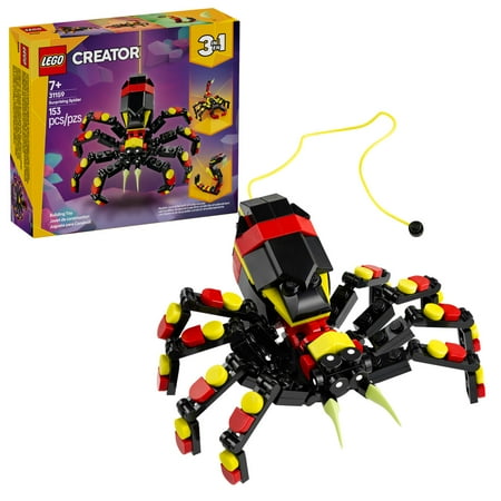 Lego Creator 3 In 1 Wild Animals Surprising Spider Toy - Building Toy With 3 Build Options, Spider, Scorpion, Or Snake - Animal Figures For Kids, Boys &Amp; Girls, Ages 7+ - Birthday Gift Idea - 31159