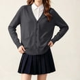 thumbnail image 2 of BLVB Girls Cardigan Long Sleeve Button down Sweater Kids Knit School Uniform Sweaters for Teen Girls with Pockets 5-17 Years(Dark Gray,5-6 Years), 2 of 7