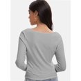 thumbnail image 3 of Womens Casual Long Sleeve Scoop Neck Slim Fitted Basic Top, 3 of 6