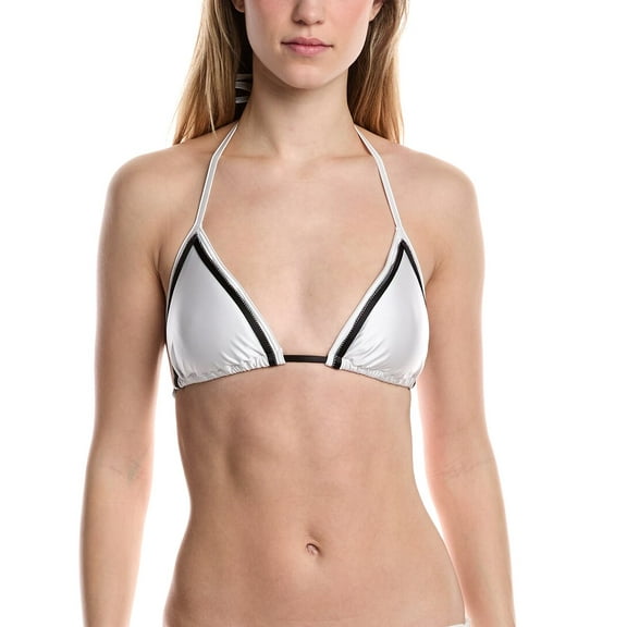 PQ Swim womens  Piped Triangle Top, d, White