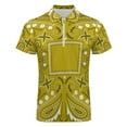 thumbnail image 4 of Paisley Bandana Pattern Yellow Men Zipper T-shirt Summer Casual Short Sleeve T-shirt Top, 4 of 7