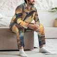 thumbnail image 7 of Naloa Sailing Dancing Dolphin Men’s Pajamas Set - Long Sleeve Button Down Sleep Shirt and Pajama Bottoms Sleepwear Set-XX-Large, 7 of 7