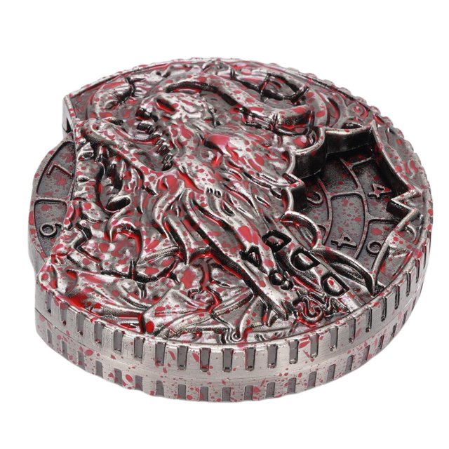 Jeu de Table, Compact Résistant aux Rayures 7 en 1 Toupie avec Roulements d'Équilibre Précis et Boîte de Rangement pour Jeu de Rôle Laiton Antique, Rouge Sang