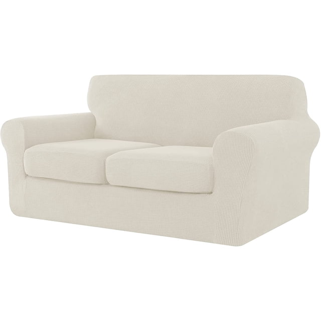 CHOK 2024 Housse de Canapé avec Coussin Séparé Housse Extensible à Carreaux (Canapé Vin)