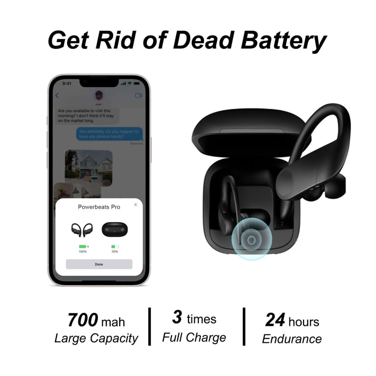 Replacement Charging Case for Powerbeats Pro, 700mAh Battery