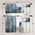 thumbnail image 4 of Blue Kitchen Window Curtains Valance and Tier Set 36 Inch, Grey White 3 Piece Set Rod Pocket Short Curtains for Window, Modern Abstract Art Window Treatment Tiers for Living Room Bedroom, 4 of 6