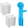 thumbnail image 1 of Embroidery Floss Winder with Bobbins, Manual Hand Crank Thread Winder for Cross Stitch, Craft Thread Organizer, Cream Plastic Winder & White Floss Bobbins Set, 1 of 8