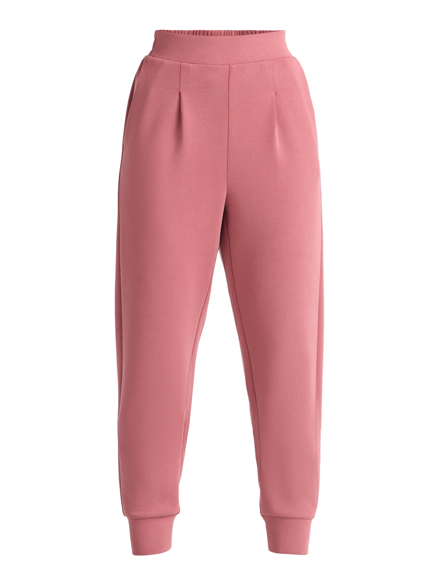 Avia Women's and Women's Plus ScubaKnit Pleat Joggers with Pockets, Size XS-4X