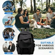Aesthetic School Backpack Waterproof Black Bookbag College High School Bags Lightweight Travel Casual Daypack Laptop Backpacks for Men Women