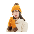 thumbnail image 4 of Chapeau et Gants pour Femmes, Tricots d'Hiver, 2 Pcs, Jaune, 4 of 5
