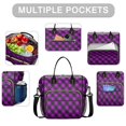 thumbnail image 2 of Purple and Black Checkered Pattern Insulated Leakproof Lunch Box for Women, Large Lunch Bag for Tween Teen Adult, Loncheras Para Mujer for Work Beach Travel Picnic Camping, 2 of 6