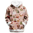 thumbnail image 2 of Christmas Sweatshirts Hooded Hoody Cozy Pullover Casual Loose Fit Long Sleeve Soft Warm Winter Tops Hoodie Women Pink XS, 2 of 4