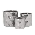 thumbnail image 4 of Urban Trends Collection Dagen Diamond Embossed Ceramic Planter Pots, Decorative Pattern Design, Set of 3, White, 4 of 7