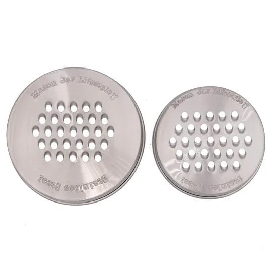 Mason Jar Lifestyle Grater/Shredder Stainless Steel Lid Wide & Narrow Mouth - 2 Pack