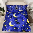 thumbnail image 2 of Castle Fairy Cute Black Cats Bed Sheets for Preppy Children,Gothic Style King Sheets, 2 of 7