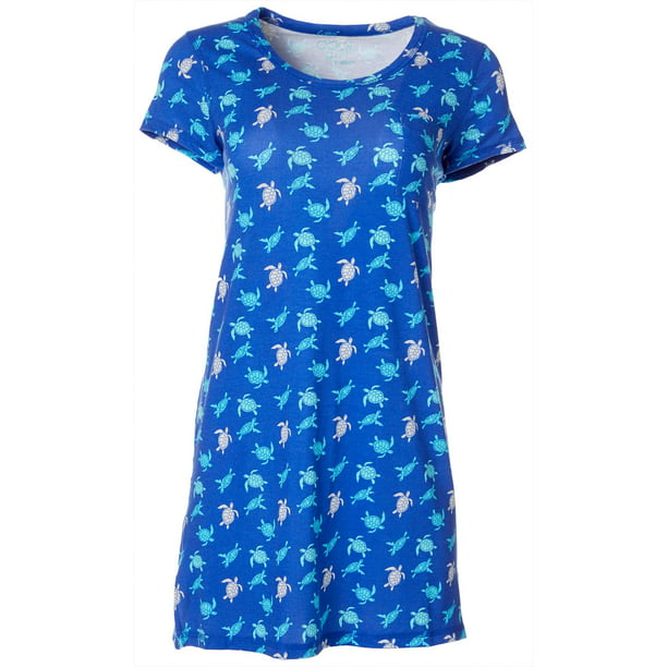 Cool Girl - COOL GIRL Womens Turtle Print Pocket T-Shirt Nightgown ...