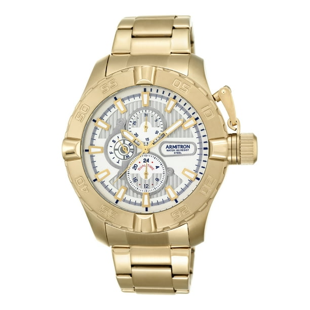 Armitron Armitron Men's Gold and White Dress Bracelet Watch Walmart