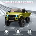 thumbnail image 2 of Historyli 24V Ride On Car, 2 Seater Ride On Car Truck, Electric Car, with Parent Remote Control, Green, 2 of 9