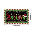 thumbnail image 2 of Christmas Doormat, Kitchen Floor Mat, Oil Absorbent Non Slip Entry Door Rug, Holiday Pattern Polyester Carpet, 40x60cm Red Green Indoor Decorative Home Blanket, 2 of 6