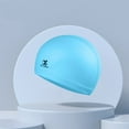 thumbnail image 3 of Swimming Hat Ear Protection Coating High Elasticity Swimming Sports Bathing Caps, 3 of 5