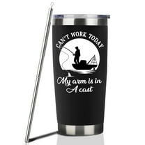 Fishing Gifts For Men Gifts for Fathers Day 20oz Black Fishing Travel Tumbler Birthday Christmas Present For Men Dad Grandpa Uncle Boyfriends Fishing Lover Travel Cup With Lid Straw