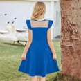thumbnail image 4 of ITSAME Girls Midi Dresses Mesh Splicing Ruffle Sleeveless Summer Casual A-Line Dresses Blue Size 12-13, 4 of 6