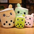 thumbnail image 3 of Juguetes de peluche de doble cara para niños, muñeco de peluche de Boba, Reversible, divertido, de burbujas, suave, feliz, té de leche, 3 of 5