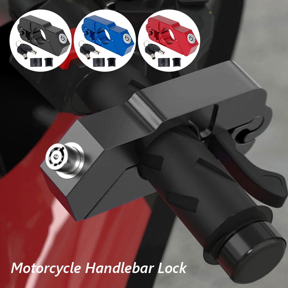 Motorcycle Grip Lock Handlebar Throttle Motorbike Bike Brake Security With Key 