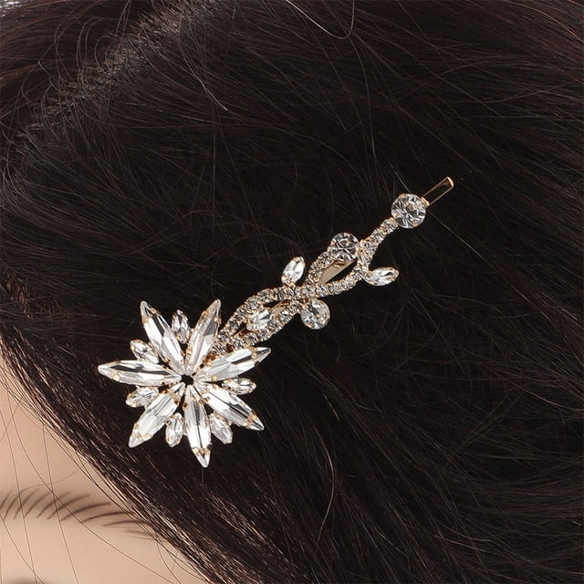 WEUVEB 2Ud Clips De Con Rhinestones Dorados Para Peinados Formales Y