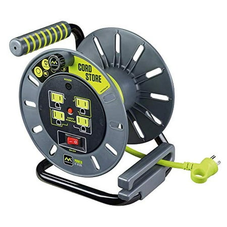 Masterplug Electrical Cord Storage Reel with 4 120V 10 amp outlets