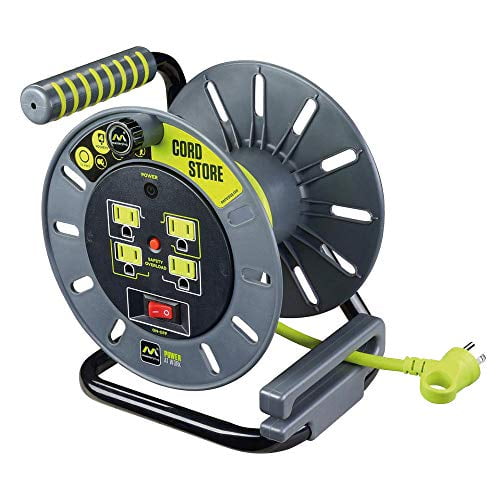 Masterplug B01N9IBTMR OMA03 Cord Storage Reel, 9x7x8, Grey/Green, 3 Ft