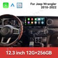 thumbnail image 1 of ZWNAV 12.3 inch Multimedia Android Car Stereo Radio For Jeep Wrangler 2018-2022 GPS Navigation Carplay WIFI Auto Headunit, 1 of 14