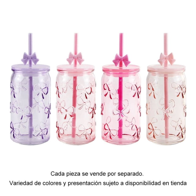 Vaso Prichos Día de la Madre Vidrio con Popote Varios Modelos 1 Pieza