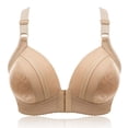 thumbnail image 2 of Bigersell Front Snap Bras for Women Clearance Sport Bra Tank Tops for Women Longline Bra Style R2693 V-Neck Lightly Lined Bras Front Close Bra Closure Women Size Comfy Bra Beige XL, 2 of 3