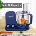 thumbnail image 5 of Multipurpose 12 Cup Food Processor - Ultra Quiet 600W Powered Electric Food Processor & Vegetable Chopper w/ Pre-set Speed Function for Easy Food Prep - 6 Attachment Blades - Blue - NutriChef NCFPBLU, 5 of 7