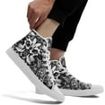 thumbnail image 3 of Skull High Top Canvas Sneakers for Men Women, Gothic Floral Print Streetwear Casual Fashion Skate Shoes, 3 of 7