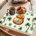 thumbnail image 3 of St. Patrick's Day Placemats Set of 4 Spring Gold Coin Botanical Clovers Leaves Place Mats Indoor Wipeable Table Mats Washable Dining Table Placemats for Kitchen Holiday Party Home Decor 13x19 Inch, 3 of 9