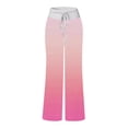 thumbnail image 3 of yunLCZ Womens Dress Pants Women's Comfy Casual Pajama Pants Floral Print Drawstring Palazzo Pants Wide Leg Office Slacks, 3 of 3