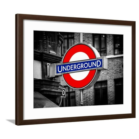 The Underground - Subway Station Sign - London - UK - England - United Kingdom - Europe Framed Print Wall Art By Philippe