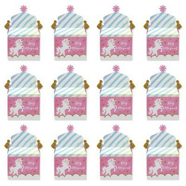 24 Pack Unicorn Party Favor Gift Bags with Handles, Pastel Rainbow Birthday  Decorations (5.5 x 8.6 x 3 in) 