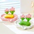 thumbnail image 3 of Jabonera con forma de flor, de drenaje rápido, para cocina, baño, con diseño floral, para decoración de encimeras, de plástico, para barra de champú, para ducha, caja de jabón, 3 of 8