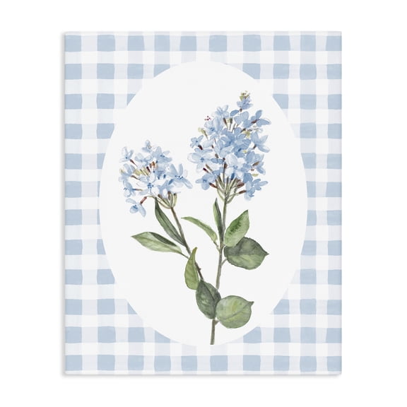 Stupell Industries Blue Checkered Blooms Canvas Wall Art, design by Lanie Loreth