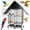 Black, variant on Qiyester Bird Cage Wrought Iron Pet Nest with Rolling Stand with Slide-Out Tray, Water Bottle&Feeder