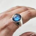 thumbnail image 6 of Labradorite Mans Ring, Natural Blue Fire Labradorite, Unisex Ring, Silver Jewelry, 925 Silver Ring, Birthday Gift, Heavy Men Ring, Simple Design, Big Gemstone Style Ring, Christmas, Mens Signet Ring, 6 of 8