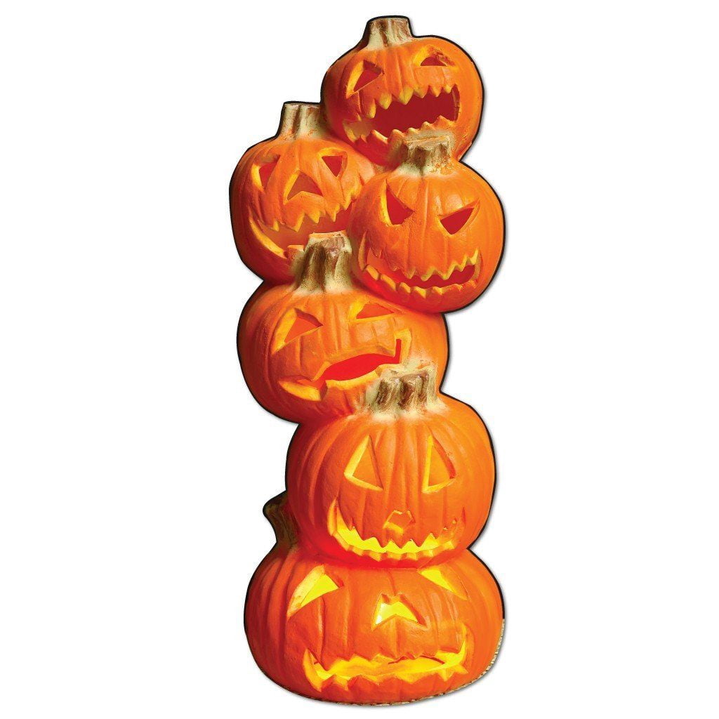 VictoryStore Yard Sign Outdoor Lawn Decorations - Life Size 6' Tall Stacked Jack-O'-Lanterns Halloween Lawn Decoration