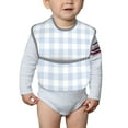 thumbnail image 6 of Hirioo Blue Checkboard for Baby Waterproof Pocket Bib Adjustable Closed for Babies Toddlers with Large Pocket 6-24Months, 6 of 8